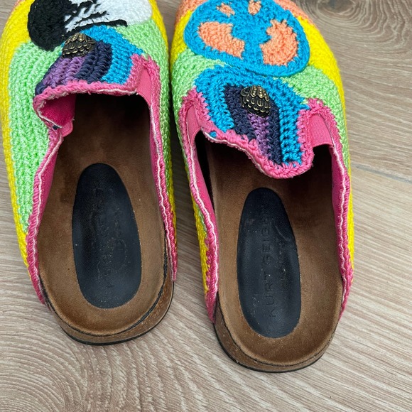 KURT GEIGER London Ozark Mistmatched Multi Pattern Crochet Mules - Picture 6 of 7
